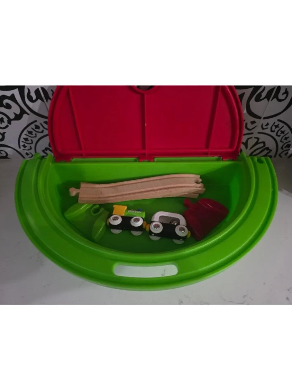 Brio My First Take Along Set 33711 7 pc Train Set with Case Wooden Track Railway